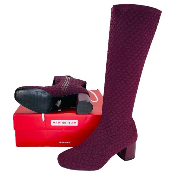 Impo Jenner Burgundy Stretch Knee High Womens Boots Size 7M - Picture 9 of 10